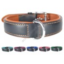 Ace Comfy LEATHER DOG COLLAR Padded And lined with soft Lamb's Leather (Tan, Baby Blue, Purple, Blue, Pink, Green)